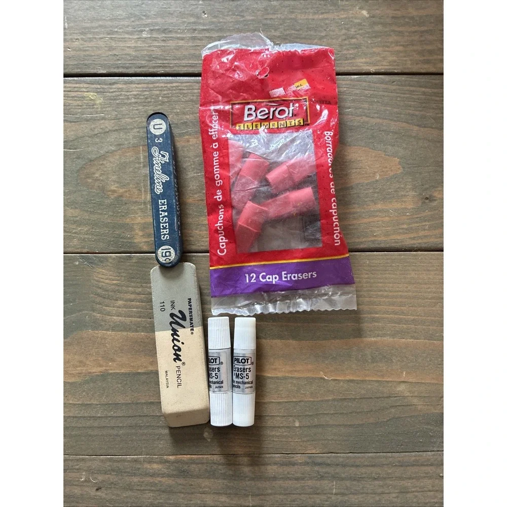 Lot Of Vintage Pencil Leads Pentel Clickster Mechanical Pencils and Erasers